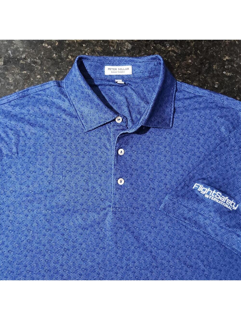 Peter Millar Summer Comfort Performance Stretch Golf Polo Shirt All Over Medium